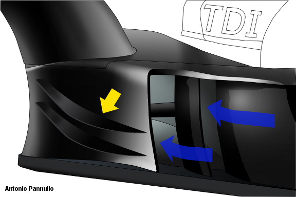 Audi R15 rear dive planes