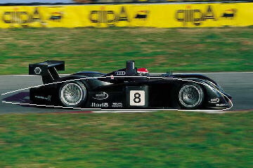 Audi with superimposed airfoil